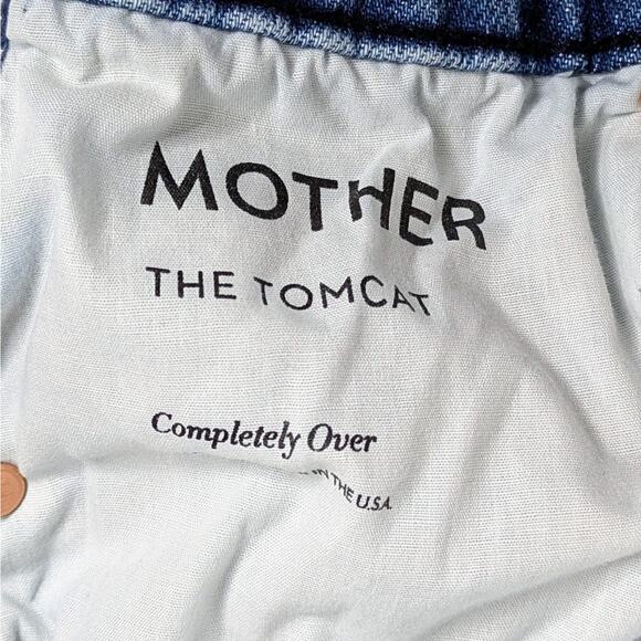 Mother Tomcat 24 Blue High Rise Distressed Straight Raw Hem Denim - Picture 2 of 14